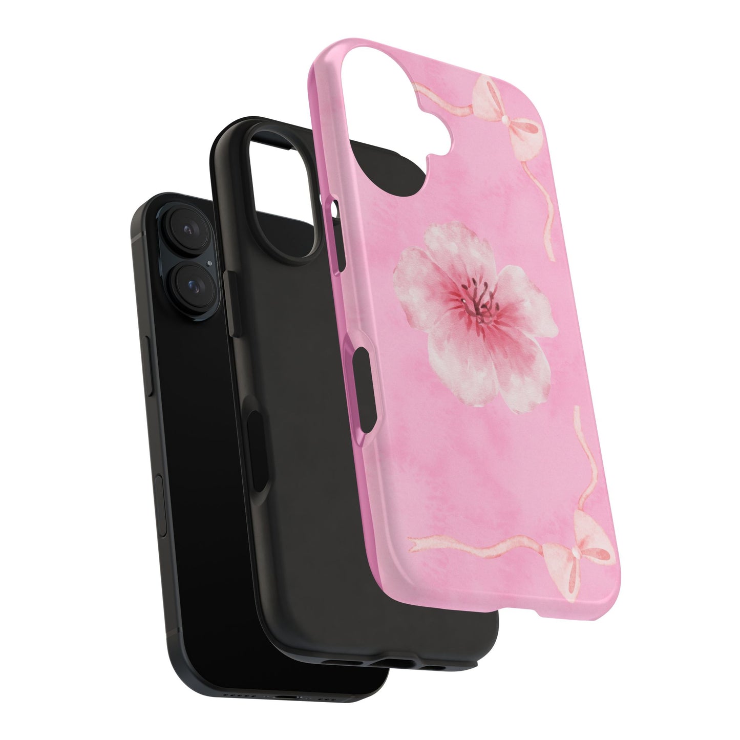 Pink Floral iPhone Tough Case