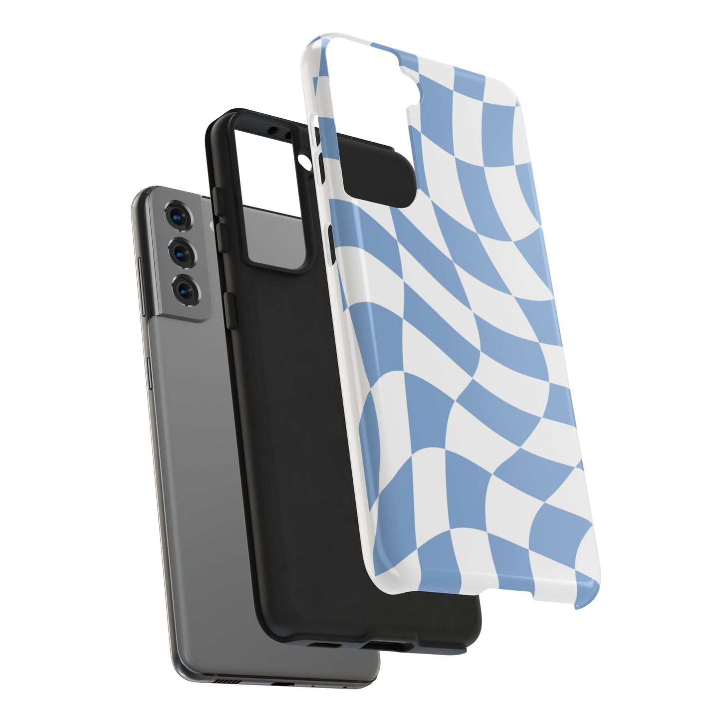 Wavy Blue Checker Samsung Tough Case