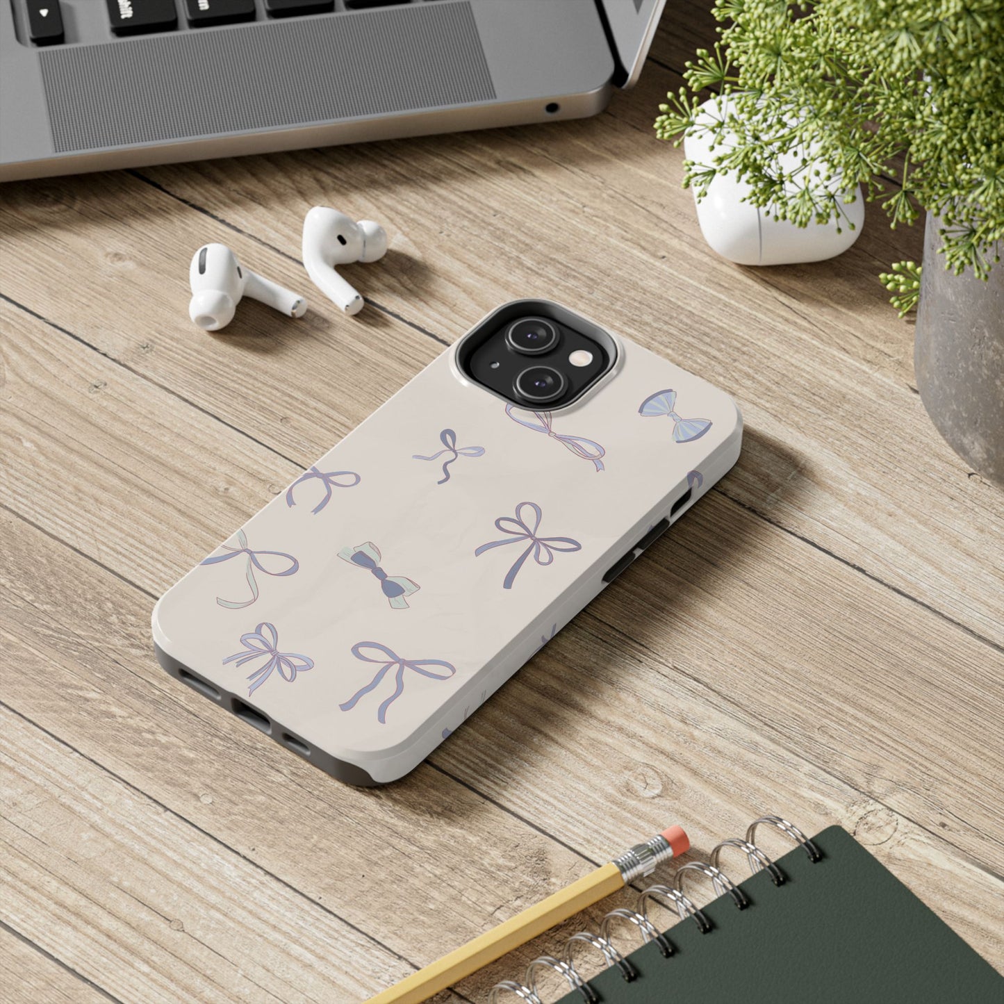 Heirloom Bows in Blue iPhone Case