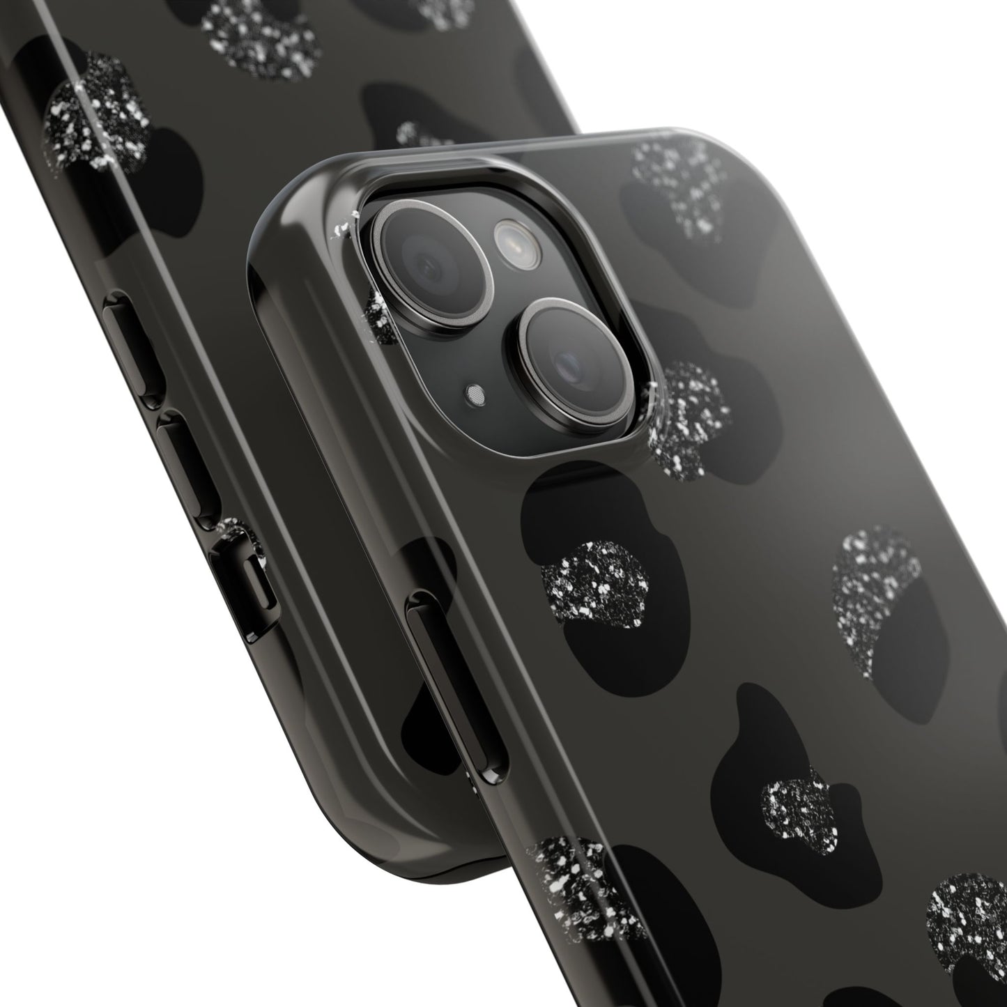 Black Glitter Leopard iPhone Tough Case