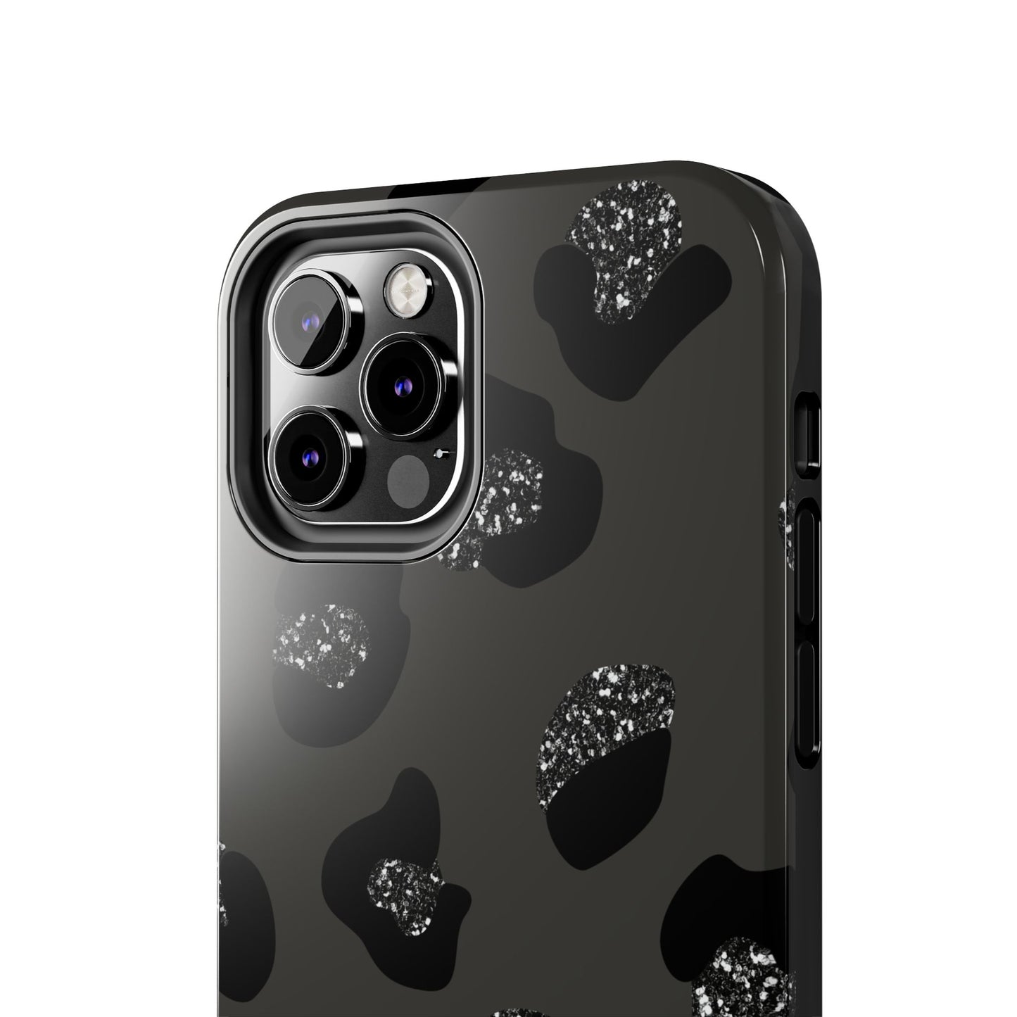 Black Glitter Leopard iPhone Tough Case