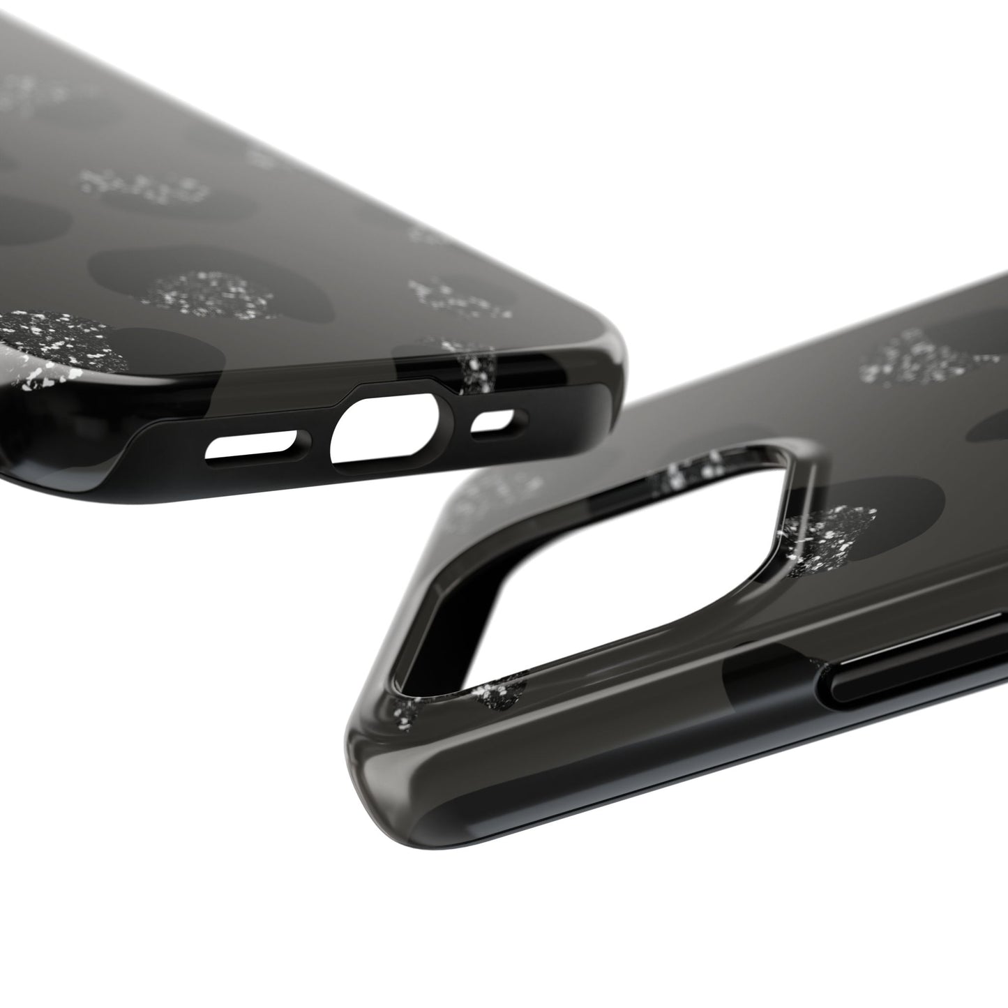 Black Glitter Leopard iPhone Tough Case
