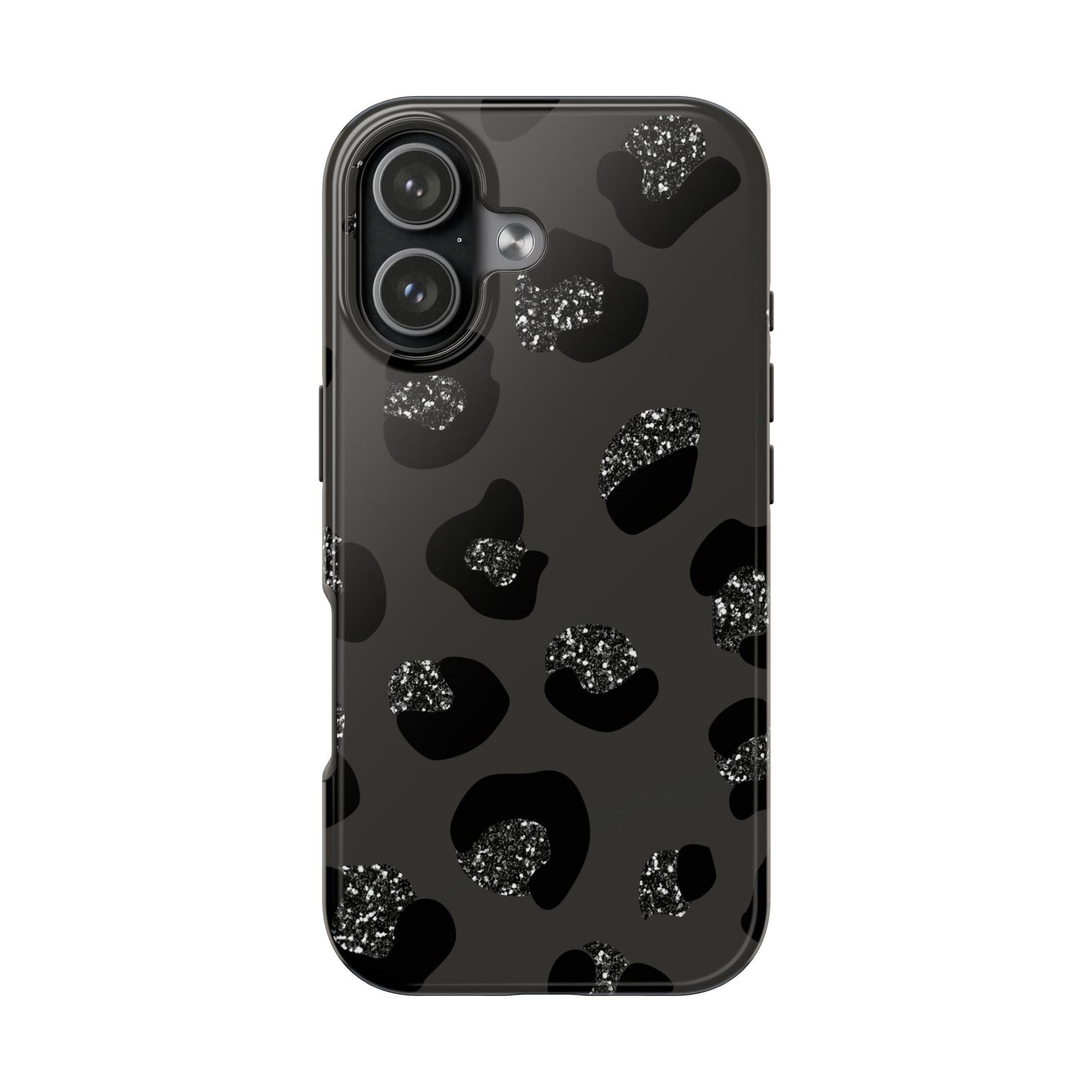 Black Glitter Leopard iPhone Tough Case