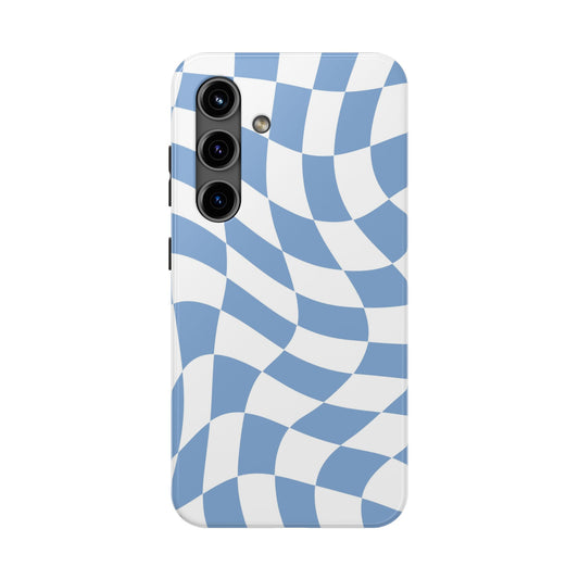 Wavy Blue Checker Samsung Tough Case