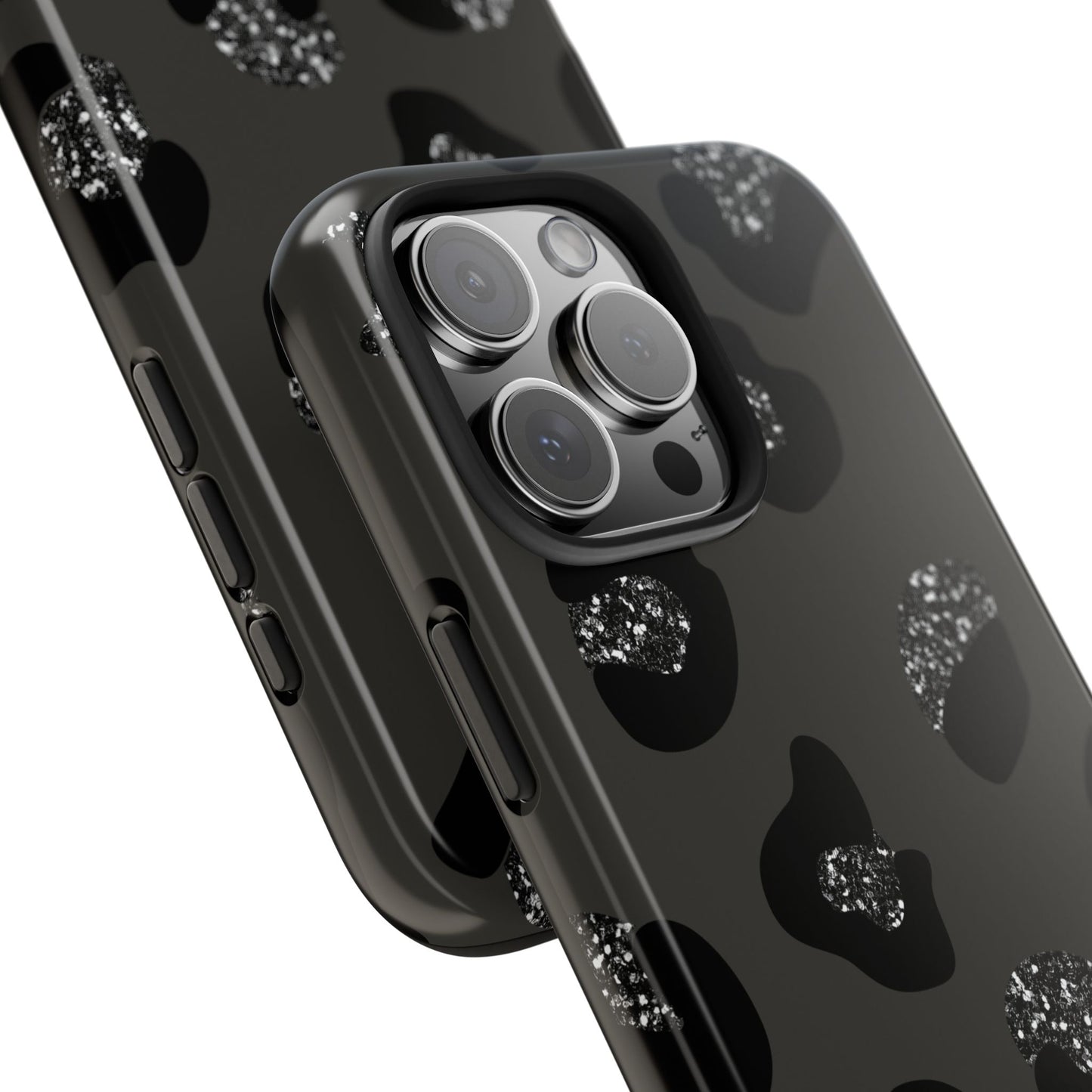 Black Glitter Leopard iPhone Tough Case