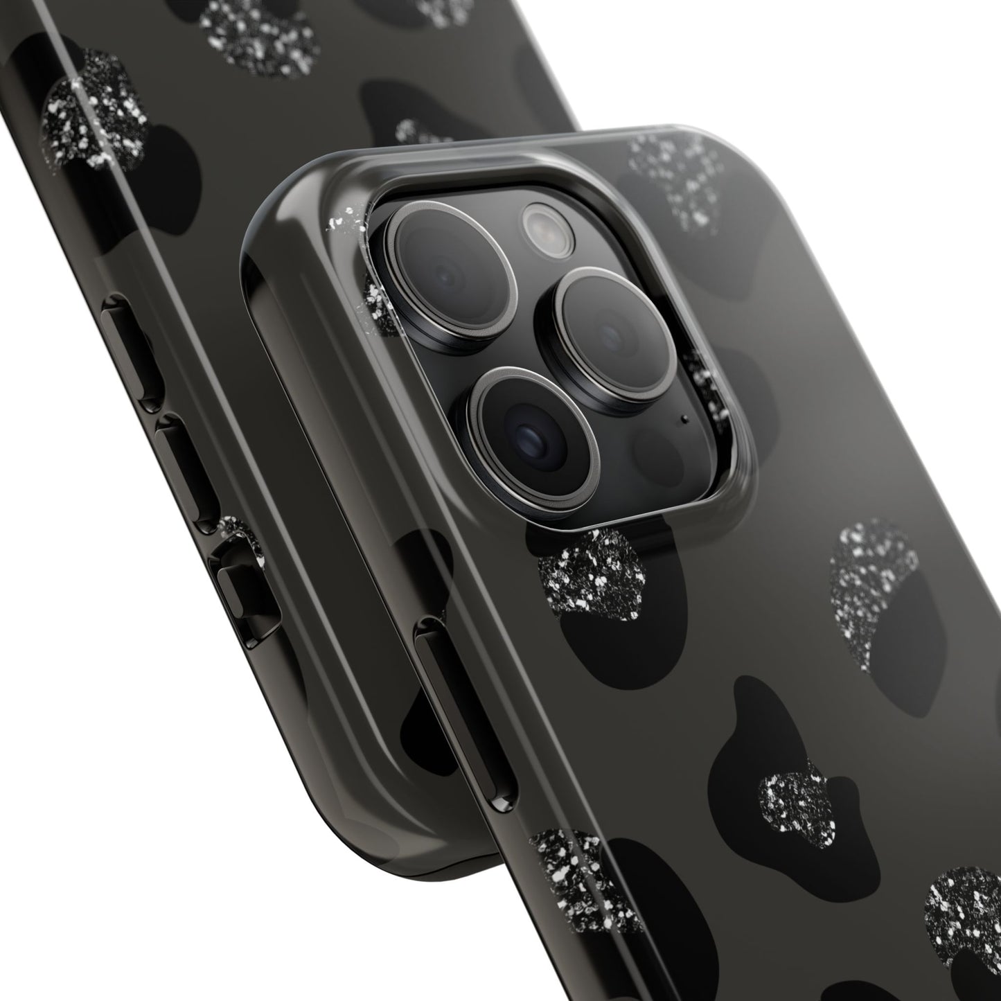 Black Glitter Leopard iPhone Tough Case
