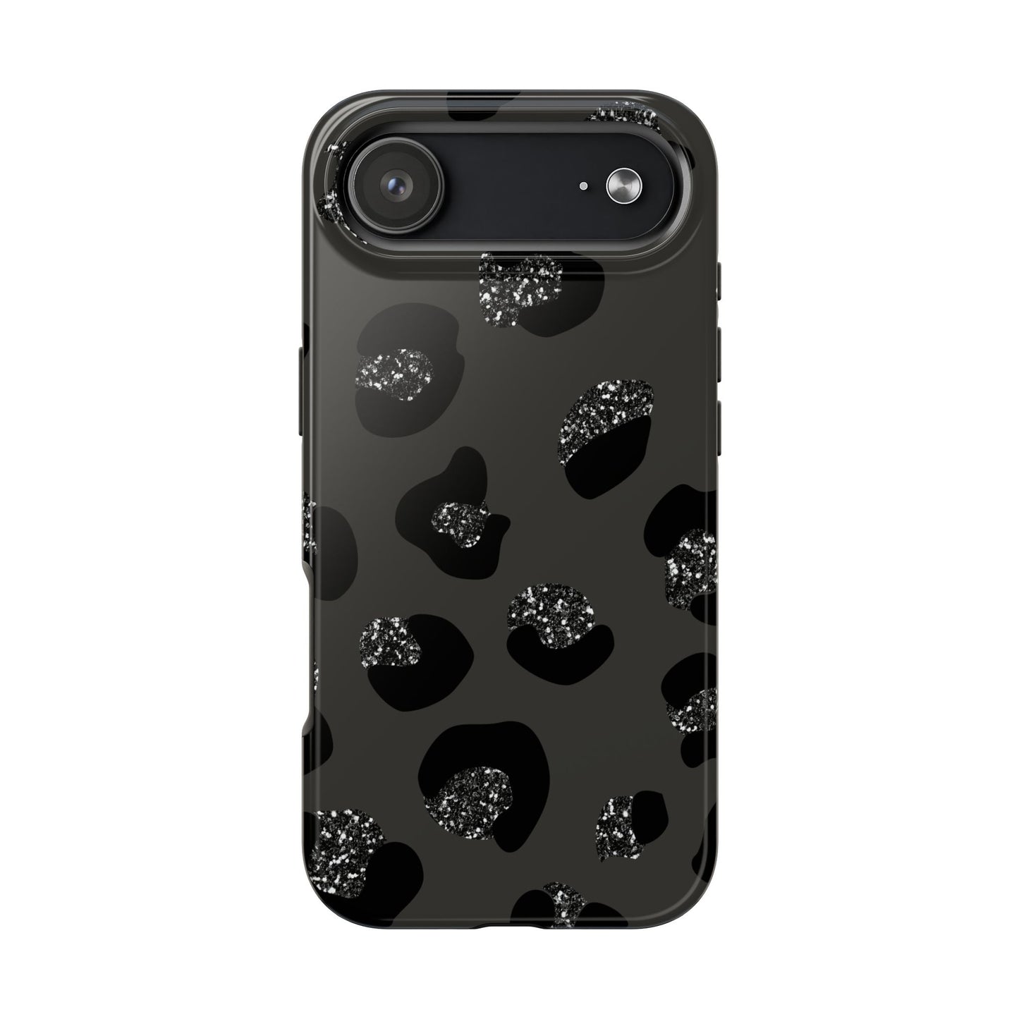 Black Glitter Leopard iPhone Tough Case