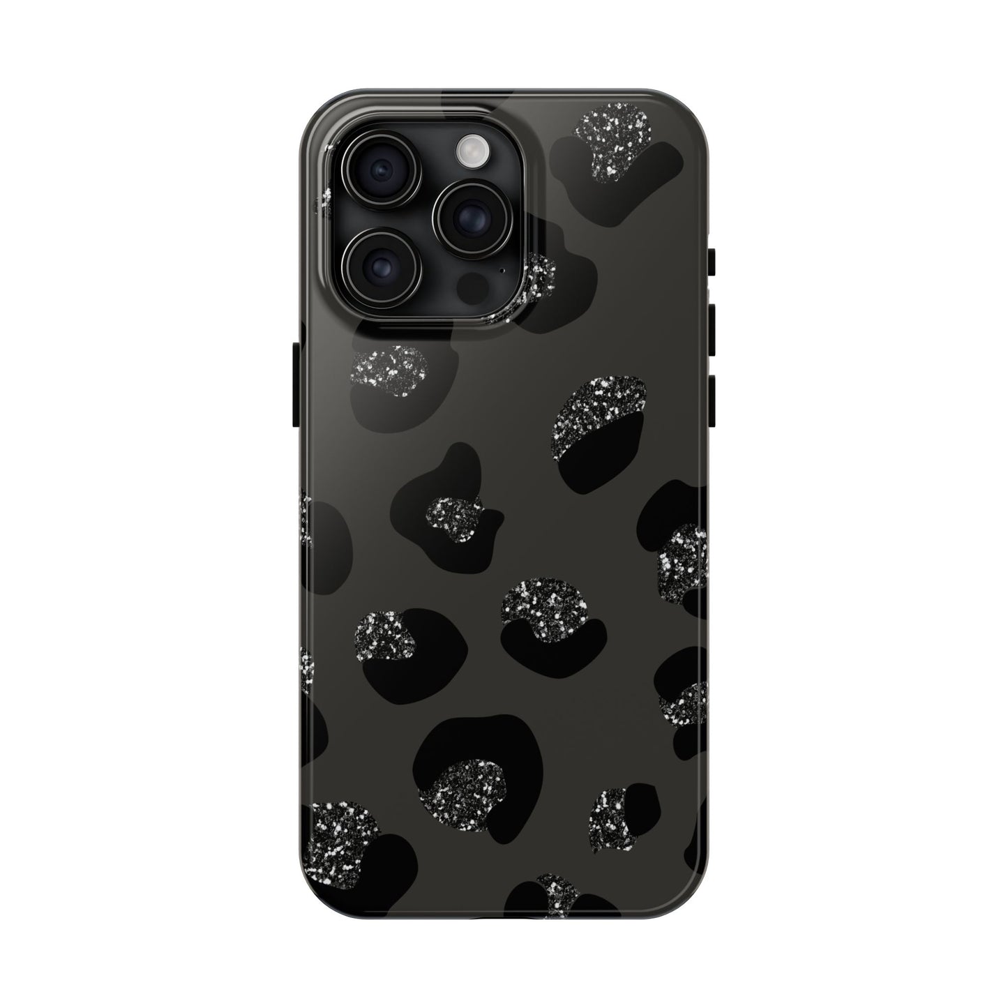 Black Glitter Leopard iPhone Tough Case