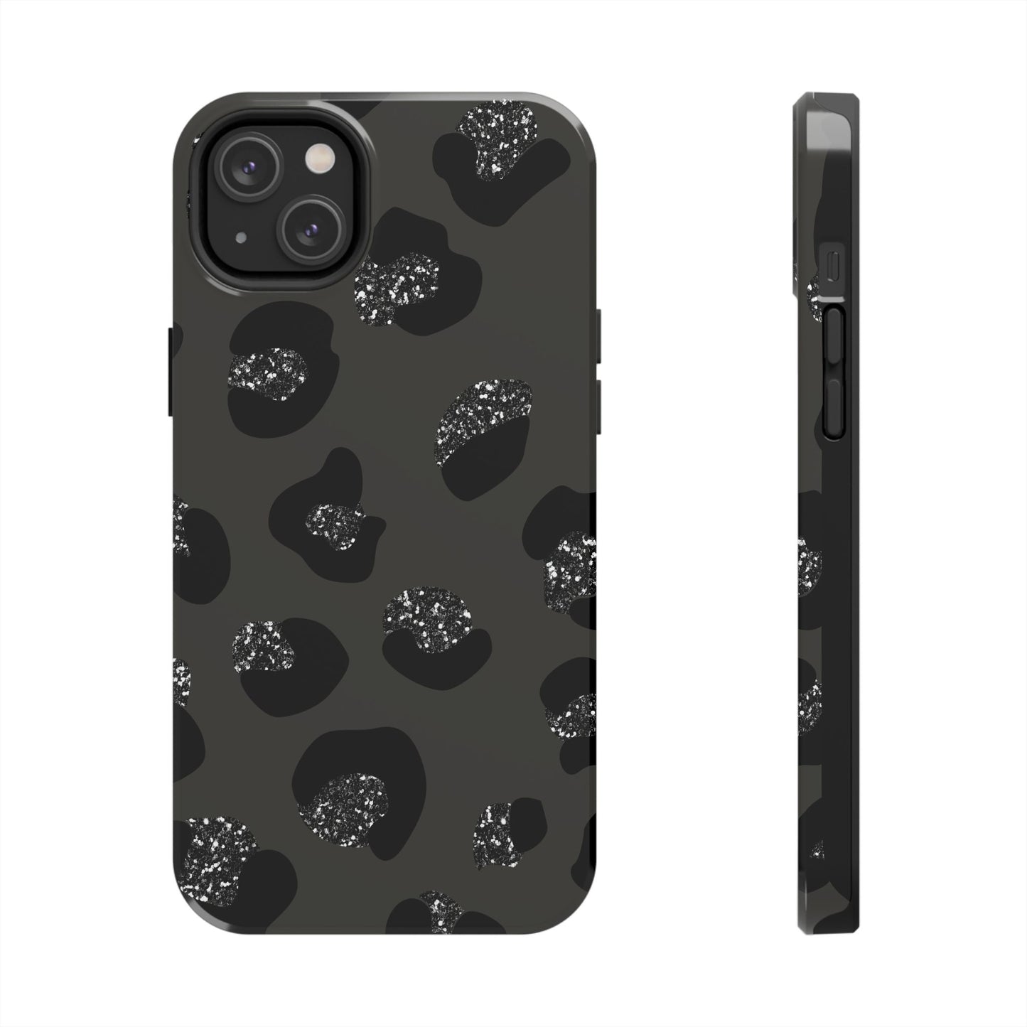 Black Glitter Leopard iPhone Tough Case