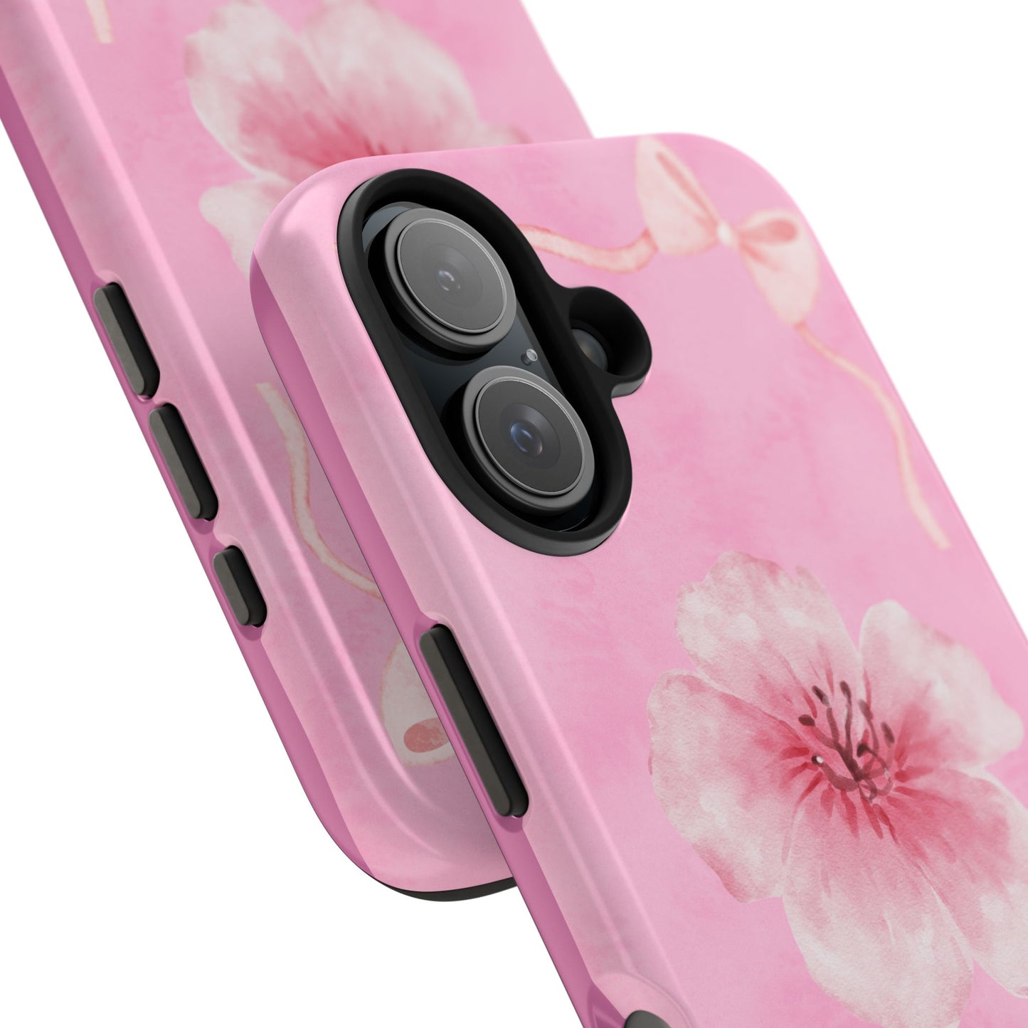 Pink Floral iPhone Tough Case
