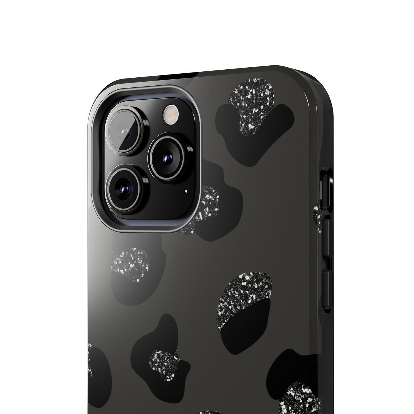 Black Glitter Leopard iPhone Tough Case