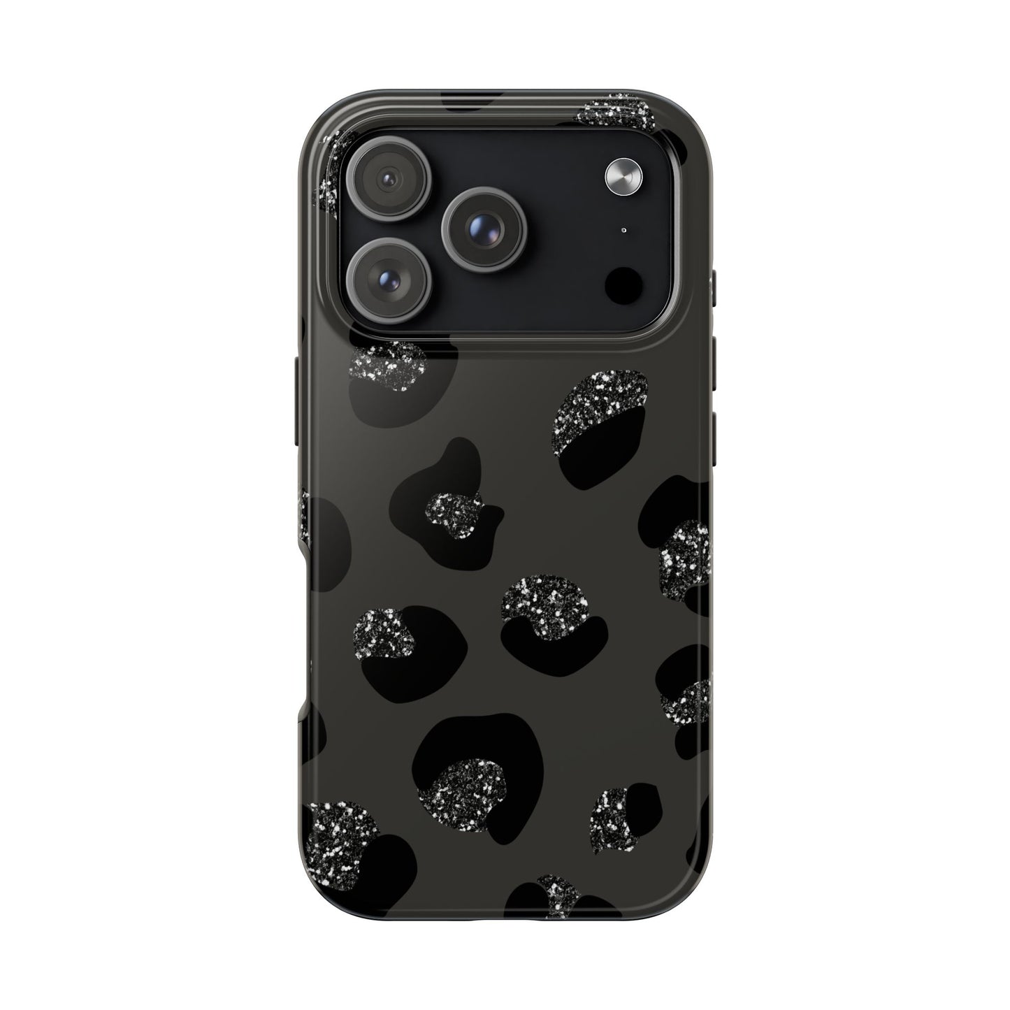 Black Glitter Leopard iPhone Tough Case