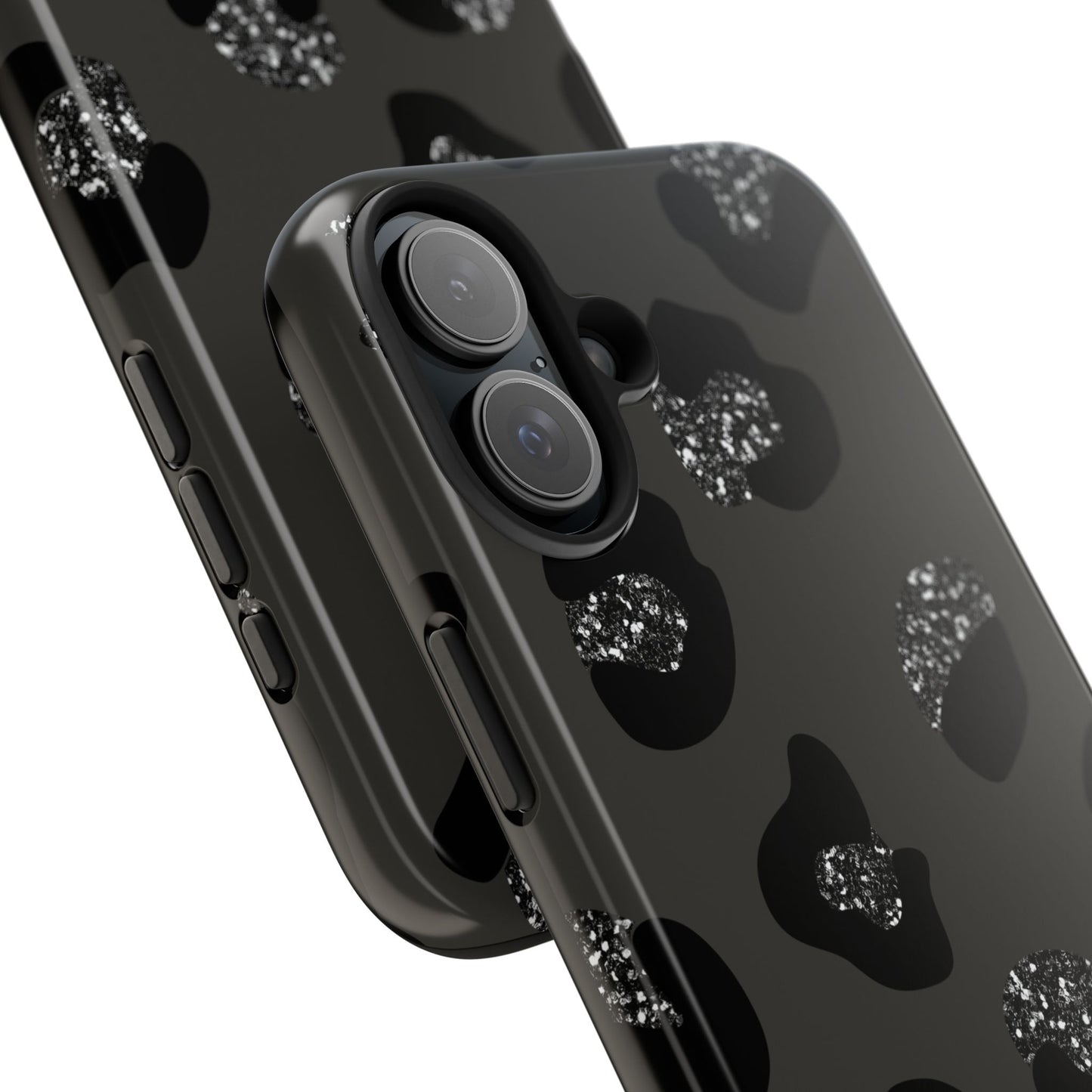 Black Glitter Leopard iPhone Tough Case