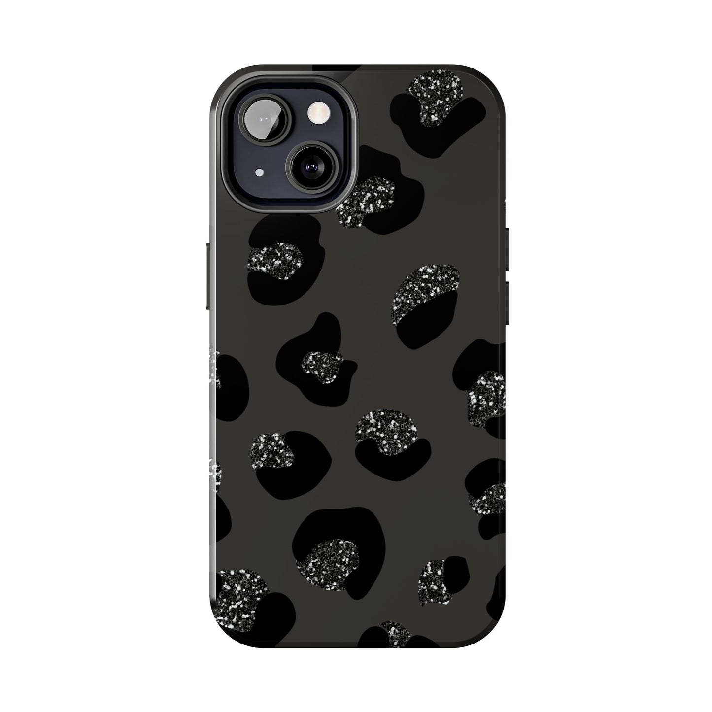 Black Glitter Leopard iPhone Tough Case