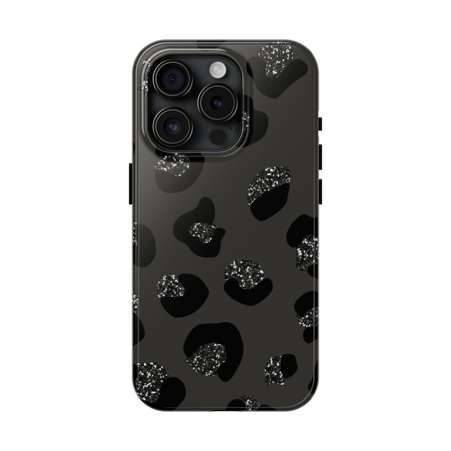 Black Glitter Leopard iPhone Tough Case