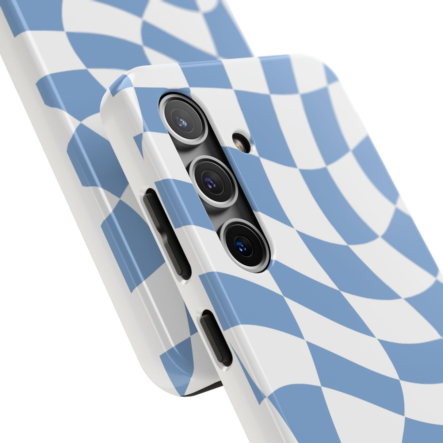 Wavy Blue Checker Samsung Tough Case