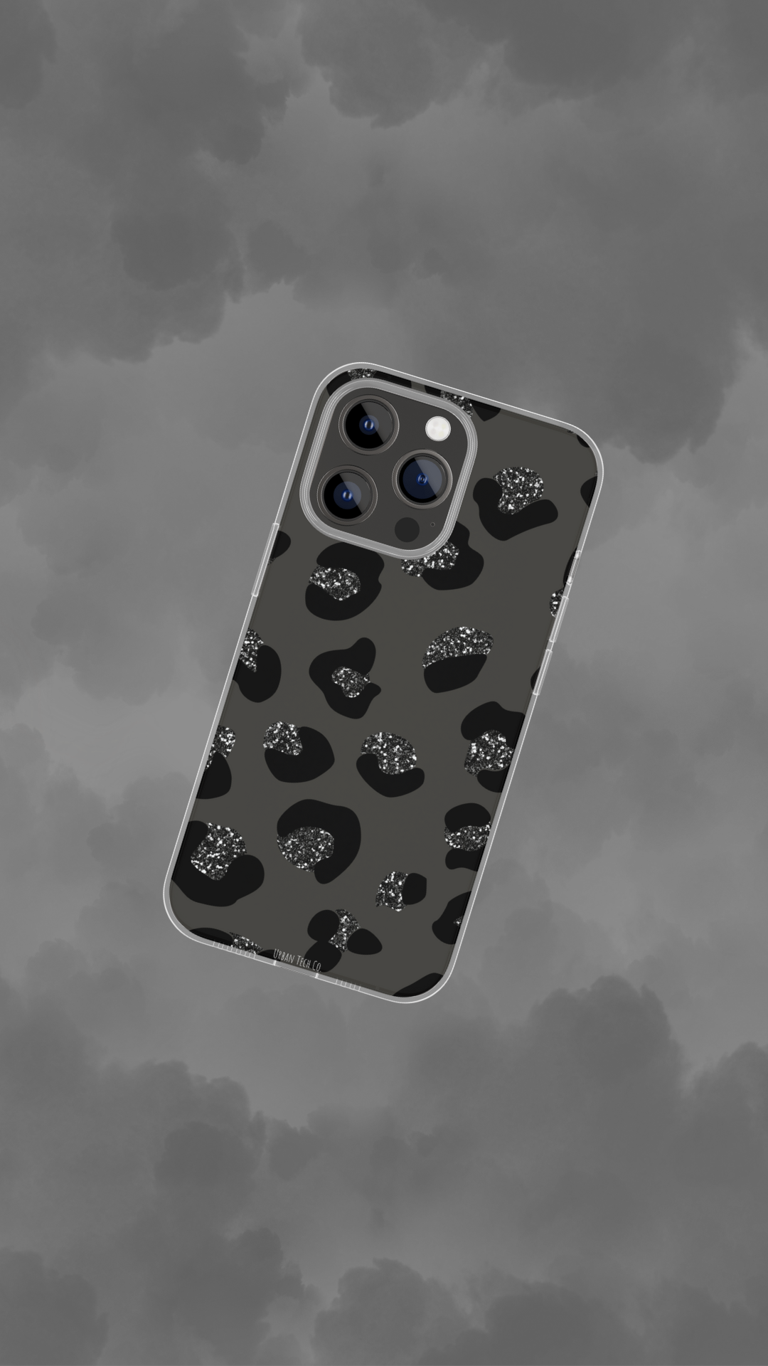 Black Glitter Leopard iPhone Tough Case