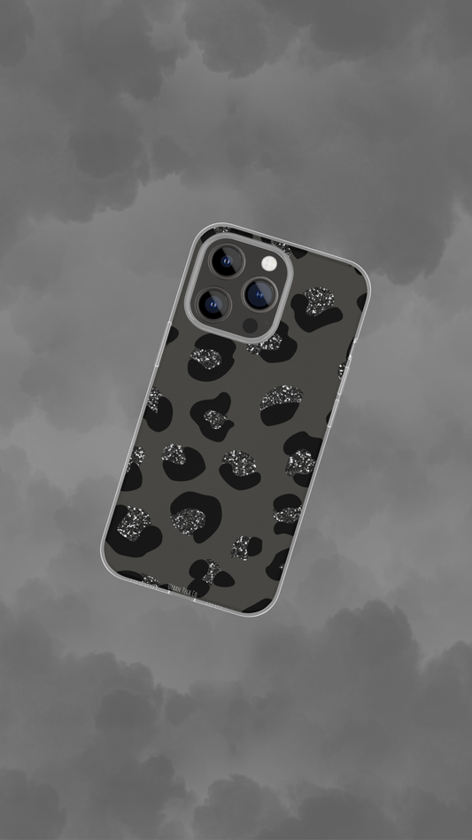 Black Glitter Leopard iPhone Tough Case