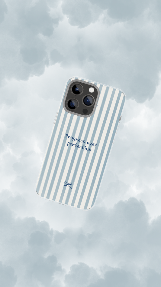 Progress Over Perfection Striped iPhone Case