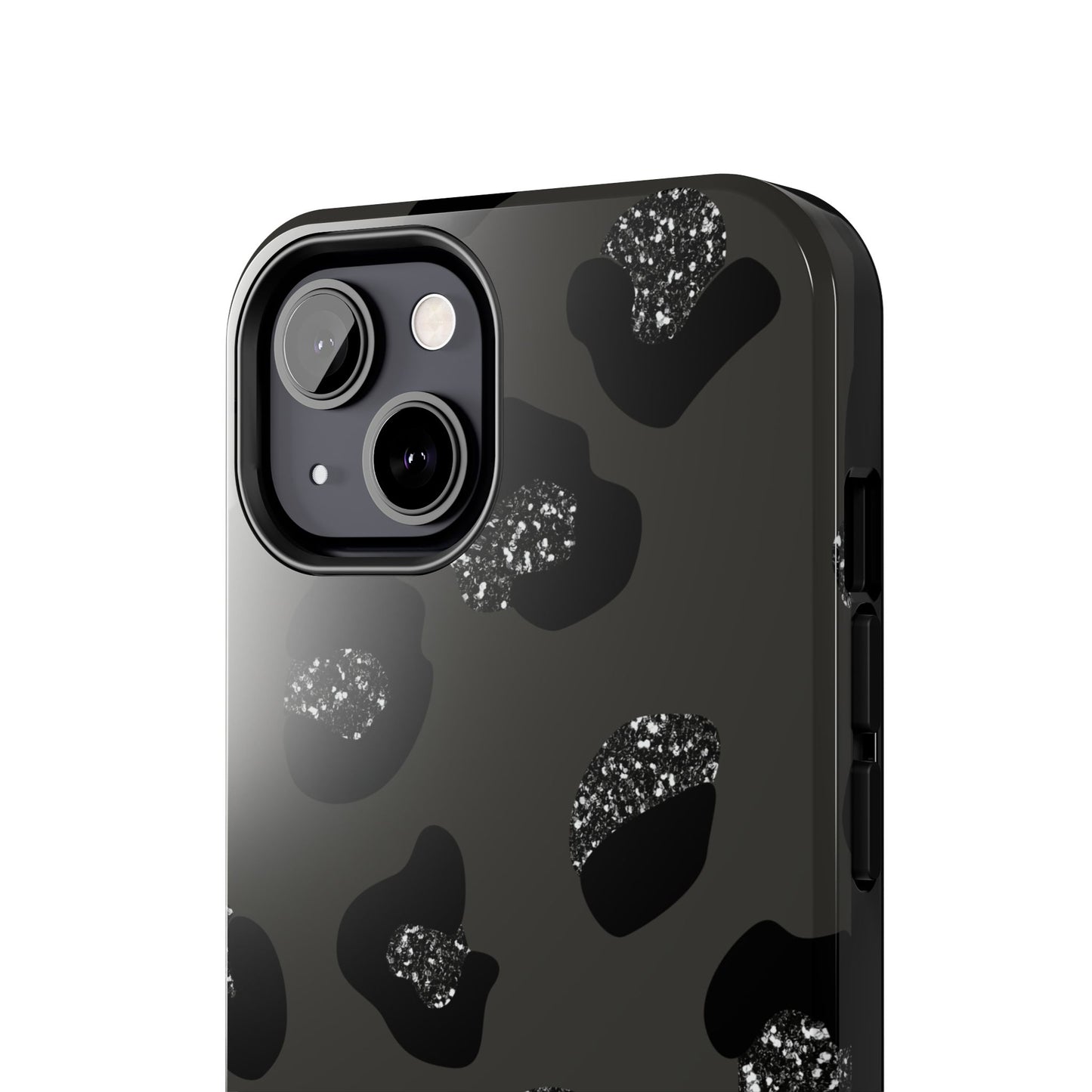 Black Glitter Leopard iPhone Tough Case