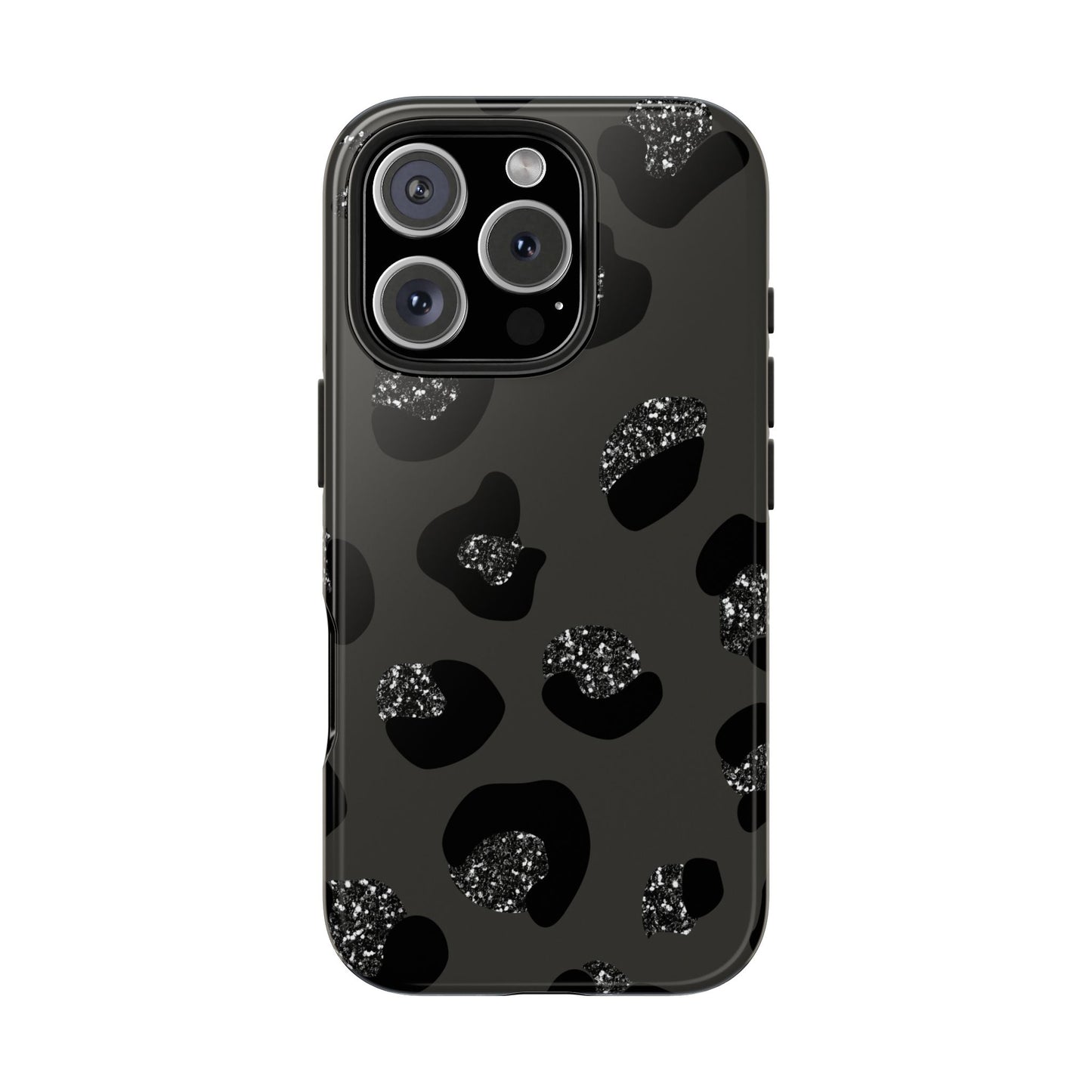 Black Glitter Leopard iPhone Tough Case