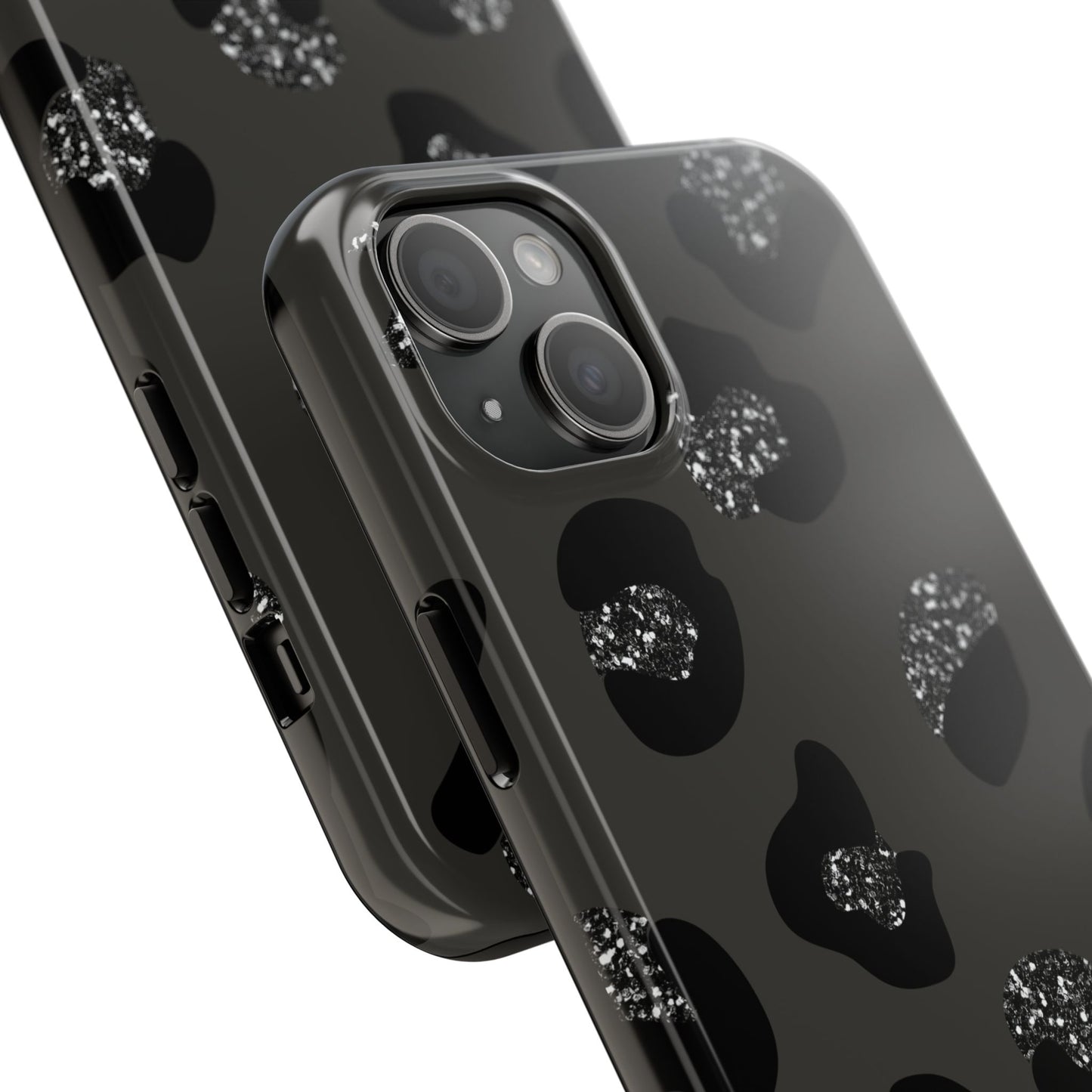 Black Glitter Leopard iPhone Tough Case