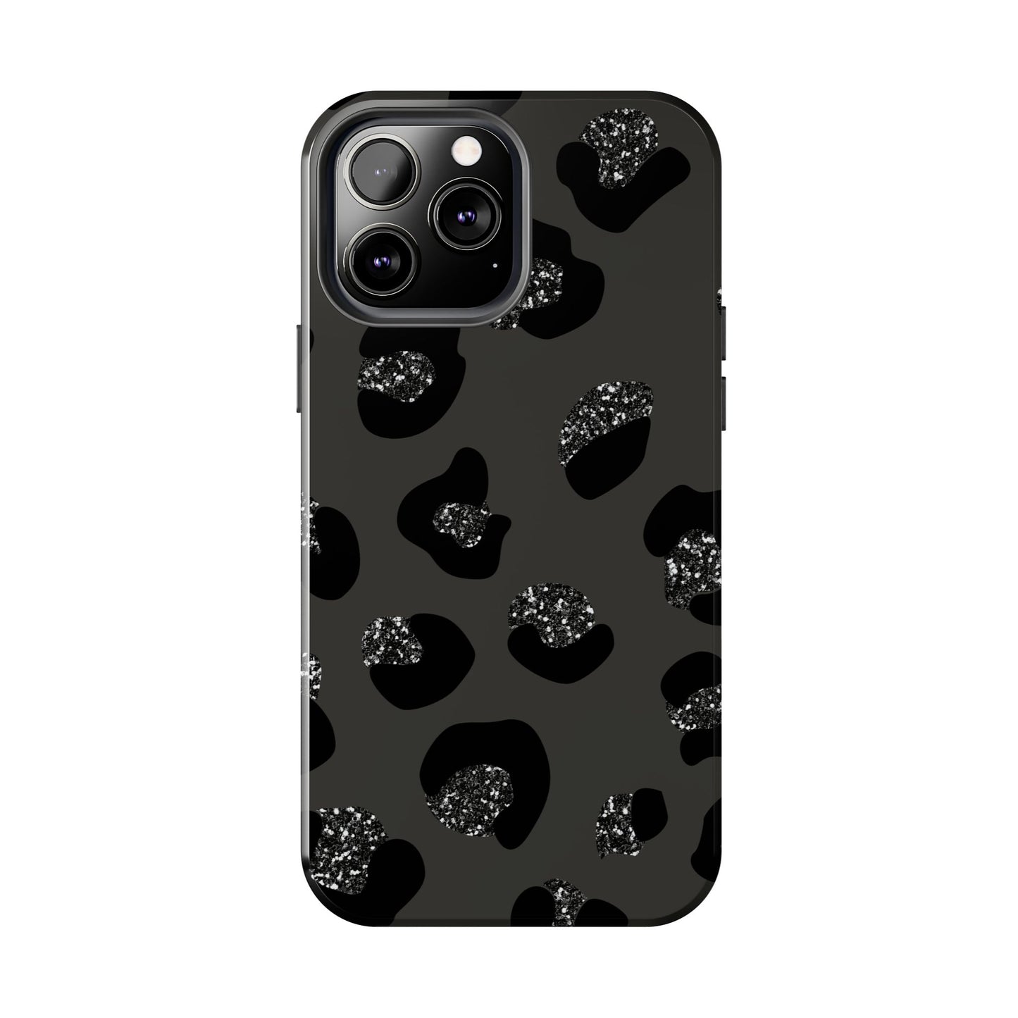 Black Glitter Leopard iPhone Tough Case