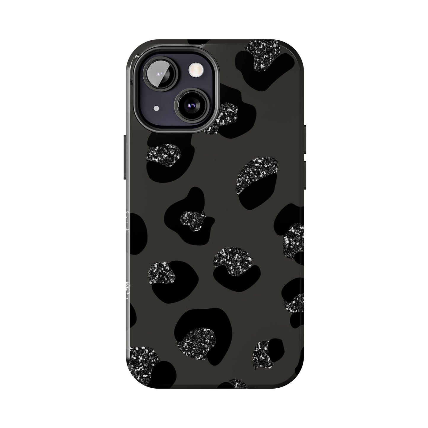 Black Glitter Leopard iPhone Tough Case