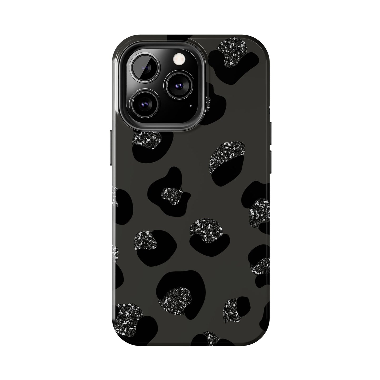 Black Glitter Leopard iPhone Tough Case