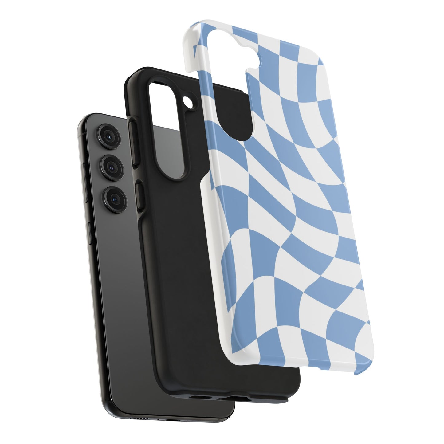 Wavy Blue Checker Samsung Tough Case