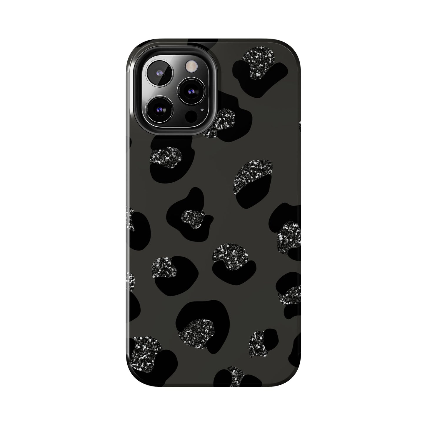 Black Glitter Leopard iPhone Tough Case