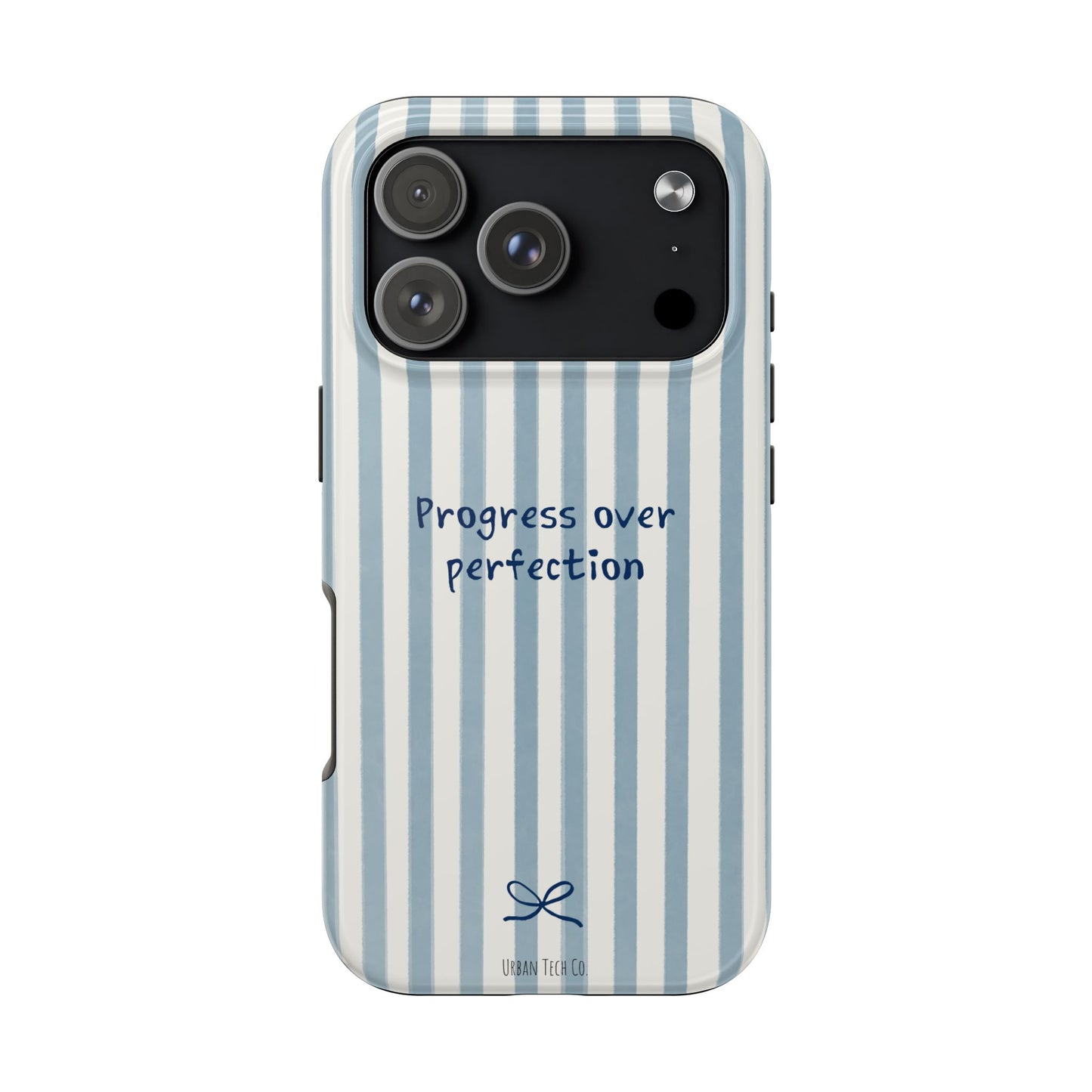 Progress Over Perfection Striped iPhone Case