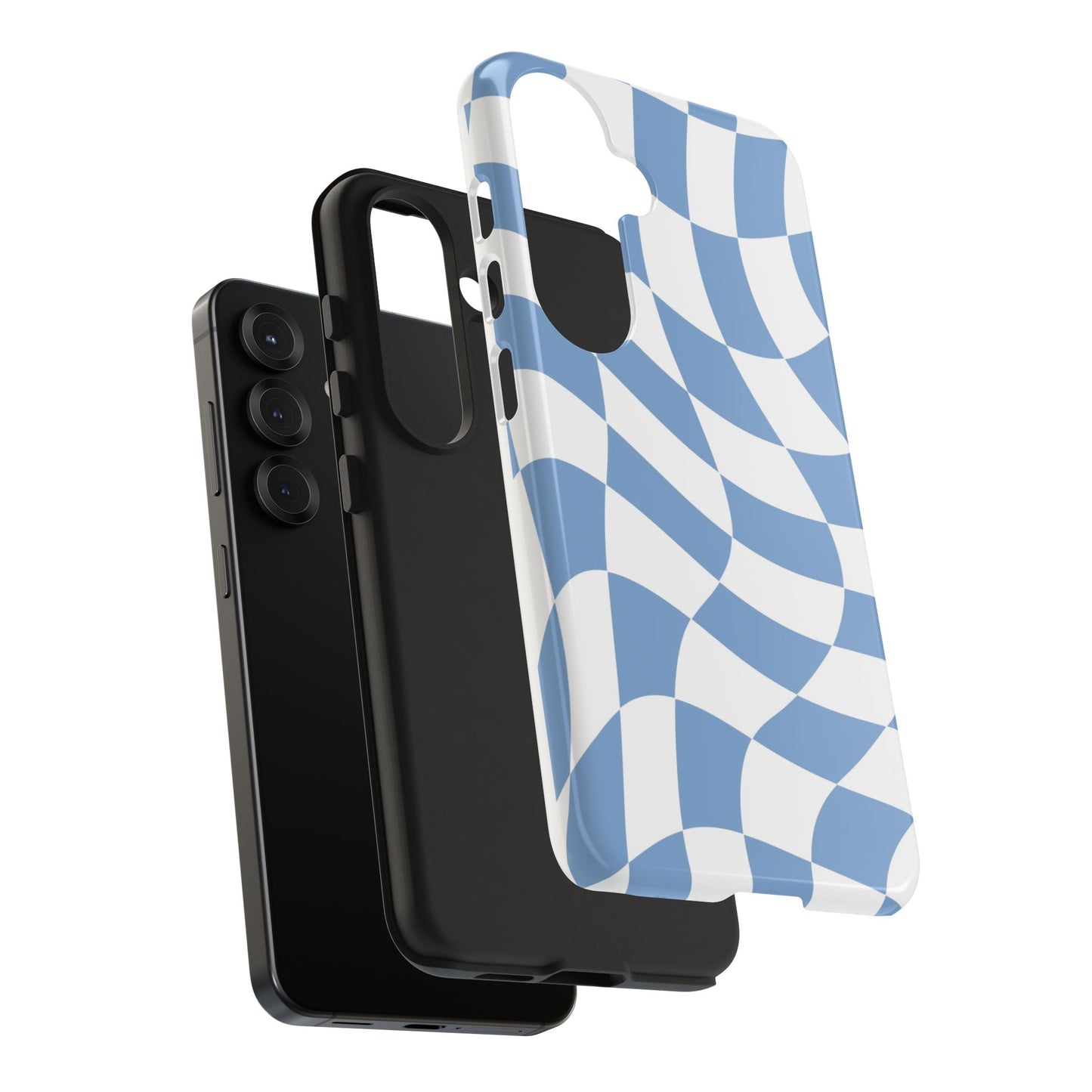 Wavy Blue Checker Samsung Tough Case