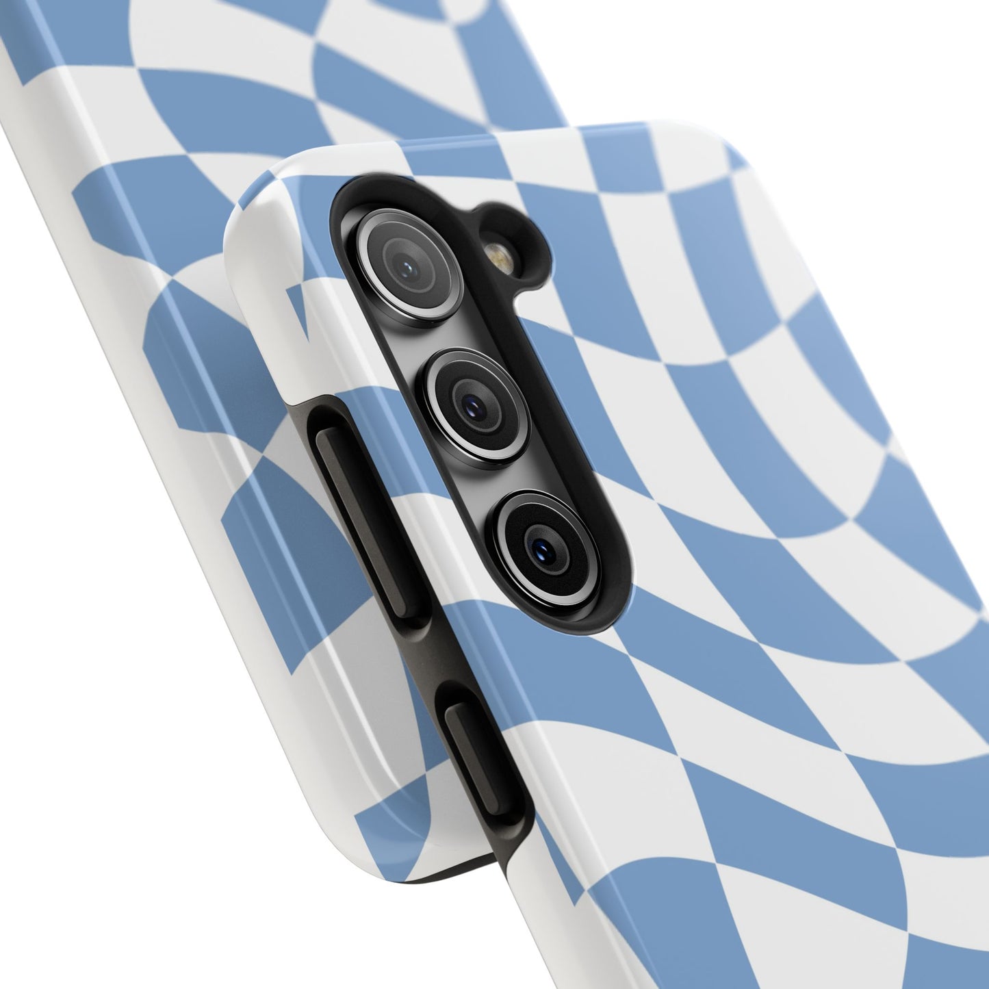 Wavy Blue Checker Samsung Tough Case