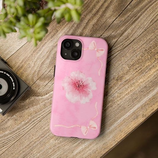 Pink Floral iPhone Tough Case