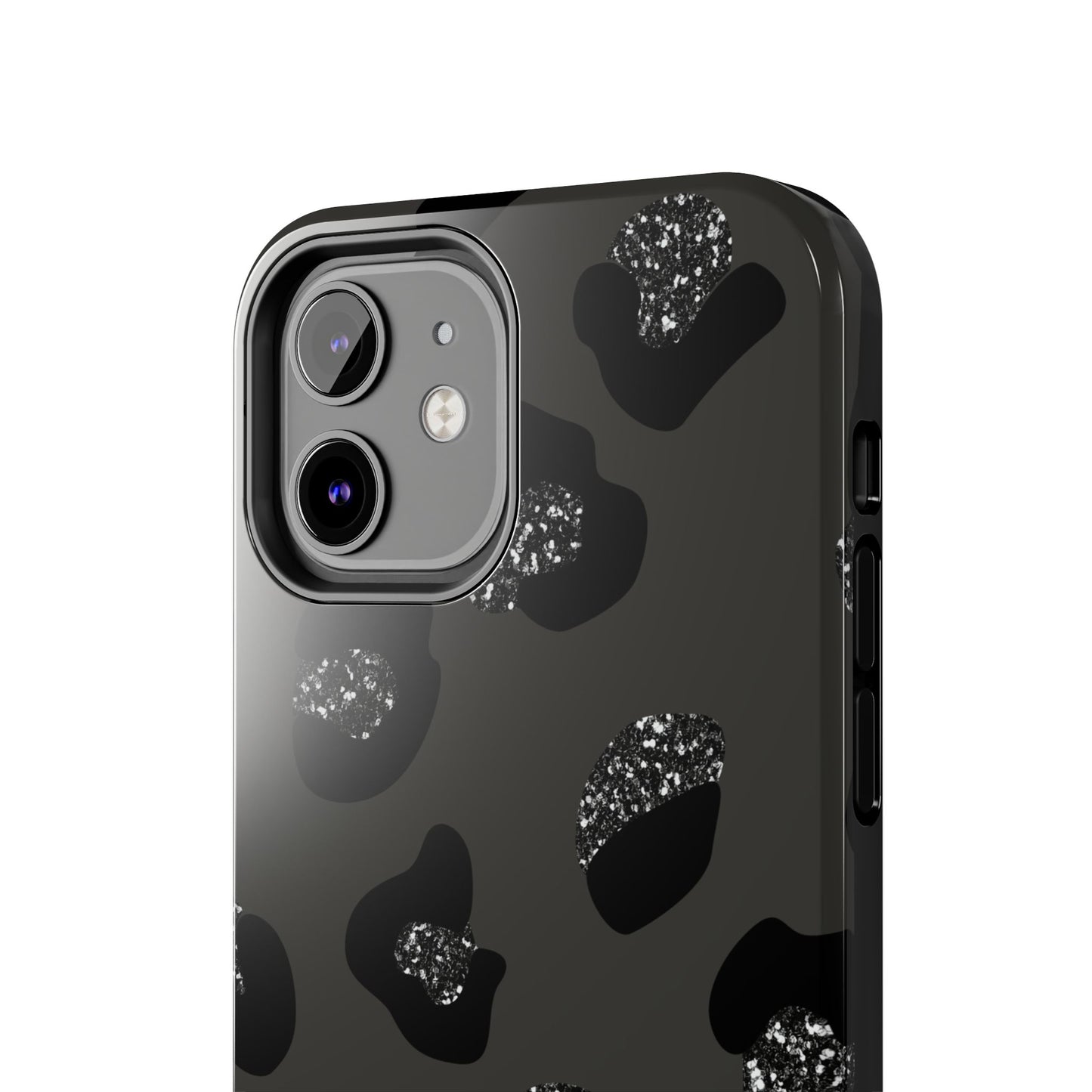 Black Glitter Leopard iPhone Tough Case