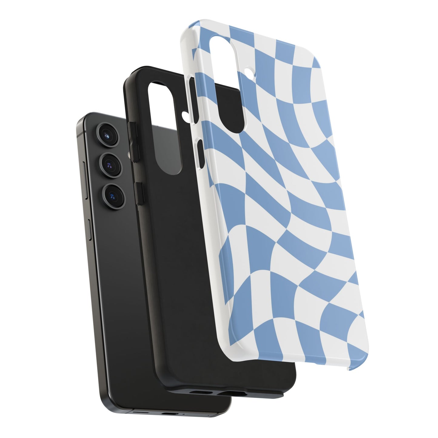 Wavy Blue Checker Samsung Tough Case