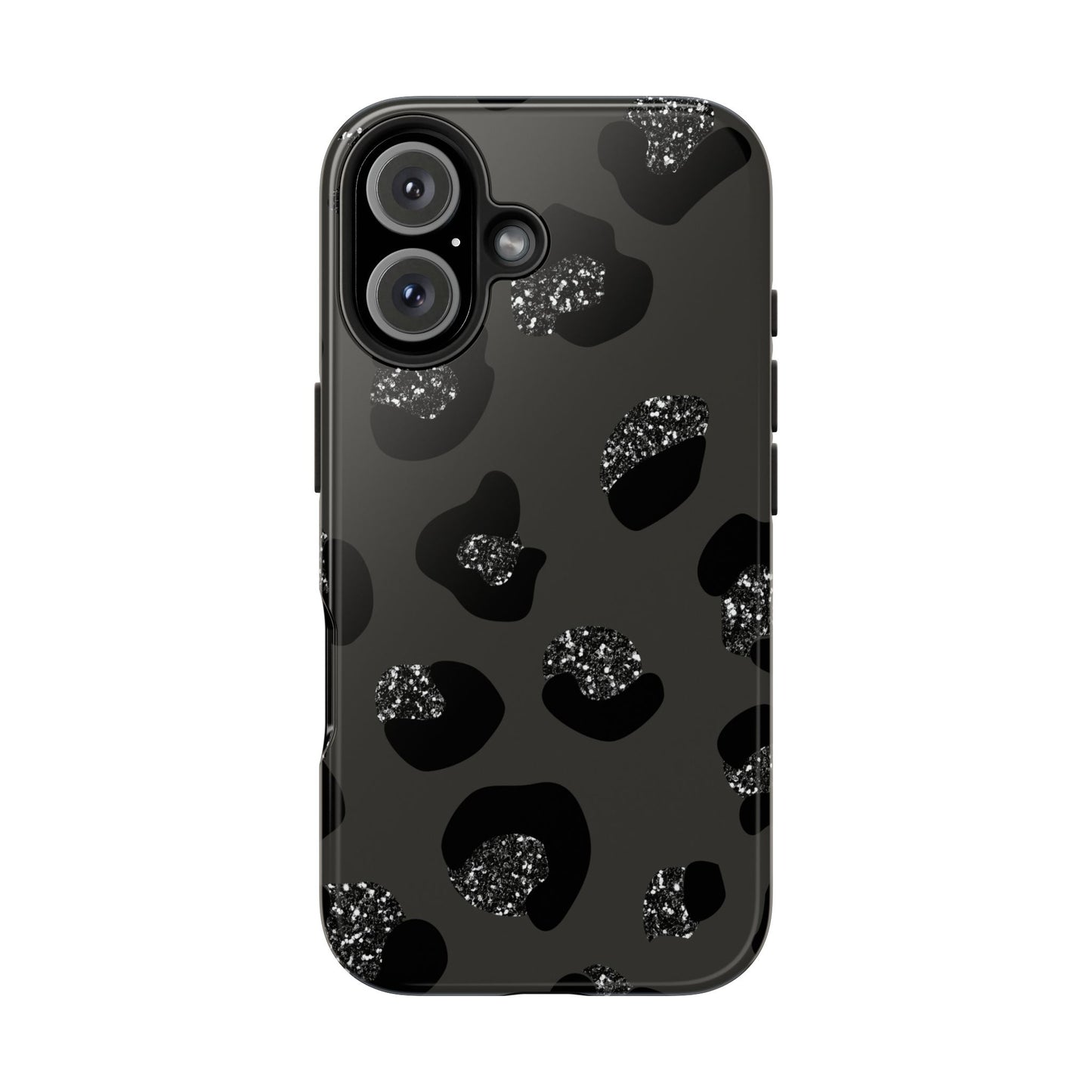 Black Glitter Leopard iPhone Tough Case