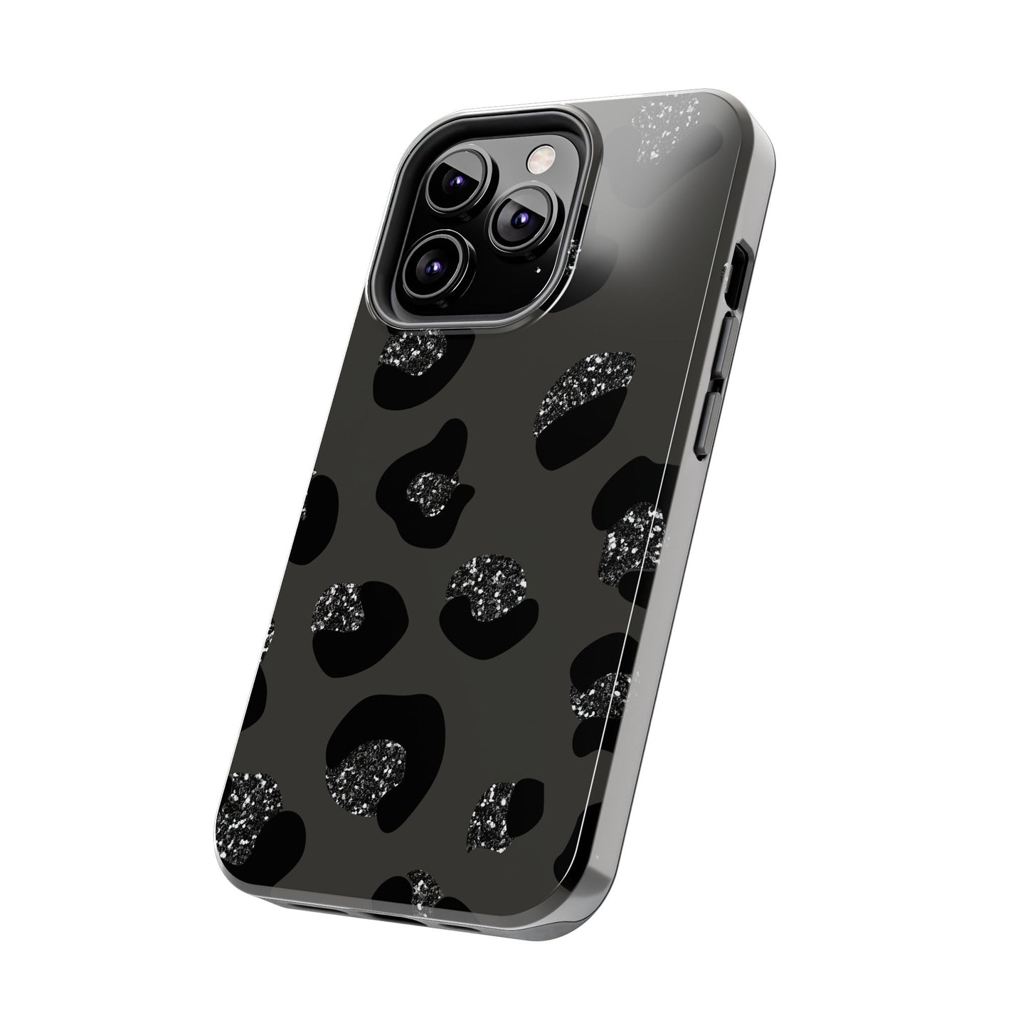 Black Glitter Leopard iPhone Tough Case