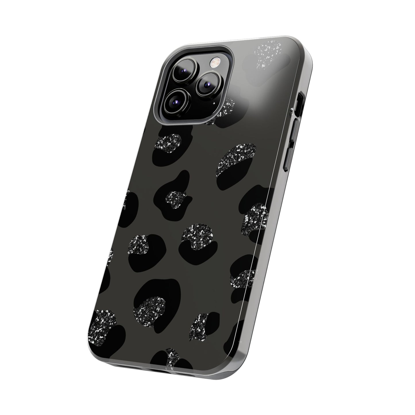 Black Glitter Leopard iPhone Tough Case