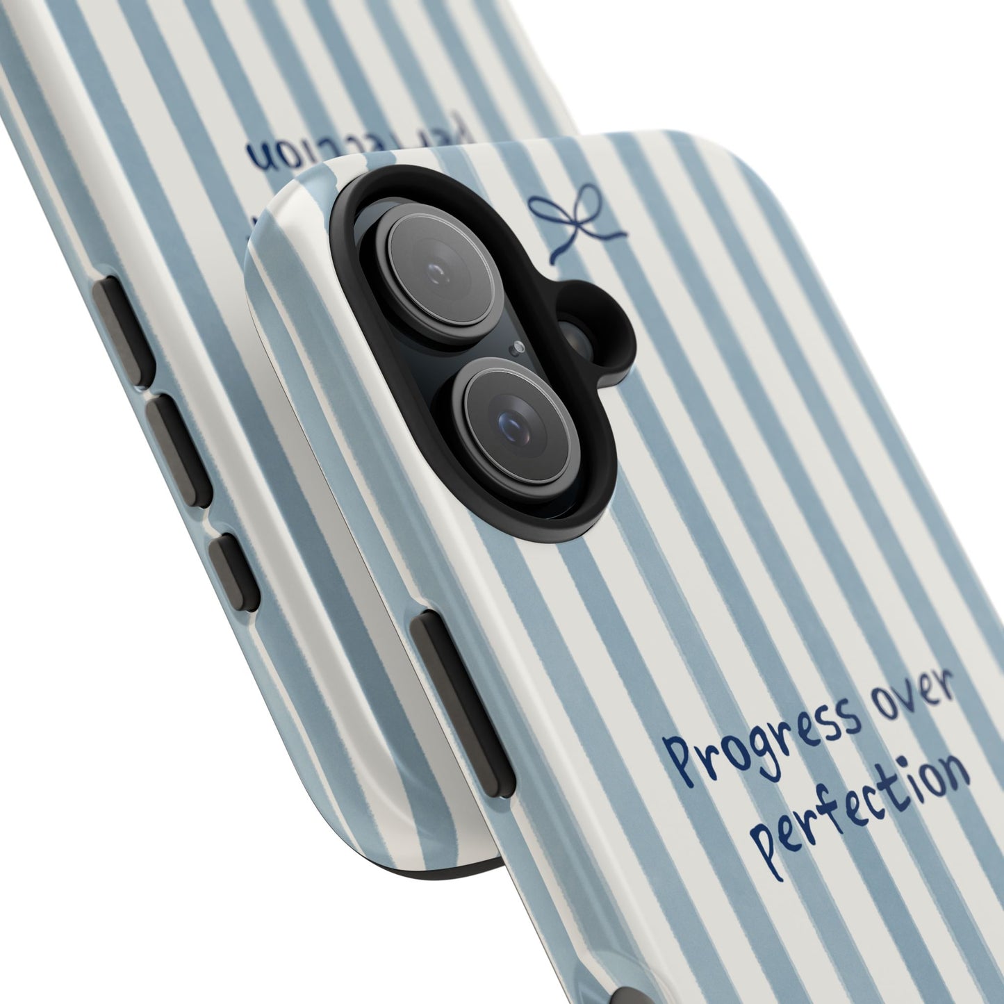 Progress Over Perfection Striped iPhone Case