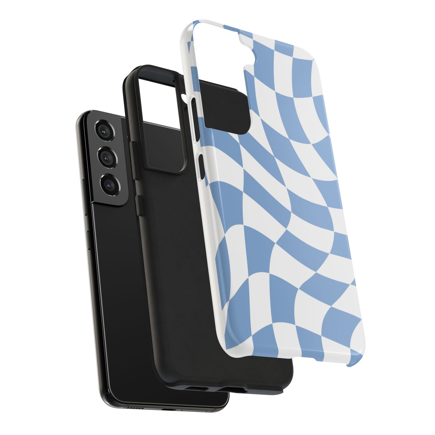 Wavy Blue Checker Samsung Tough Case
