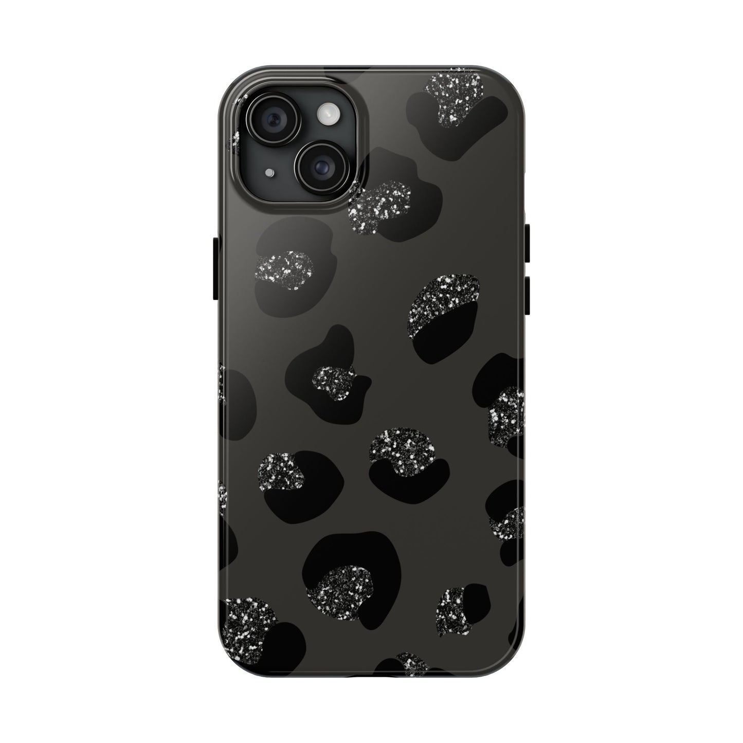 Black Glitter Leopard iPhone Tough Case